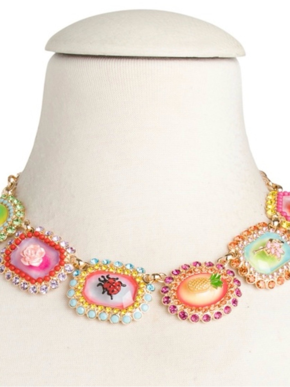 Betsey Johnson Backyard Stone Critter Necklace NWT!